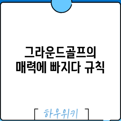그라운드골프의 매력에 빠지다: 규칙