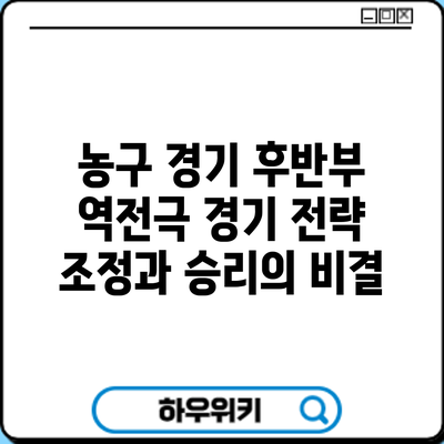 농구 경기 후반부 역전극: 경기 전략 조정과 승리의 비결