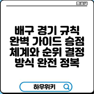 배구 경기 규칙 완벽 가이드: 승점 체계와 순위 결정 방식 완전 정복