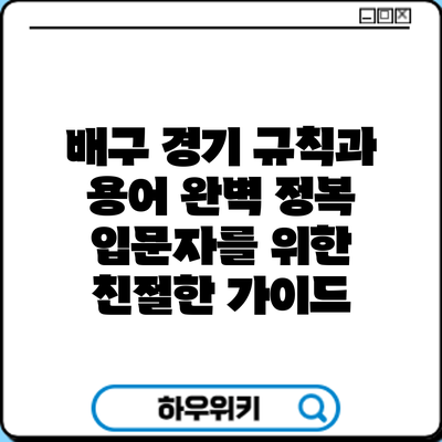배구 경기 규칙과 용어 완벽 정복: 입문자를 위한 친절한 가이드
