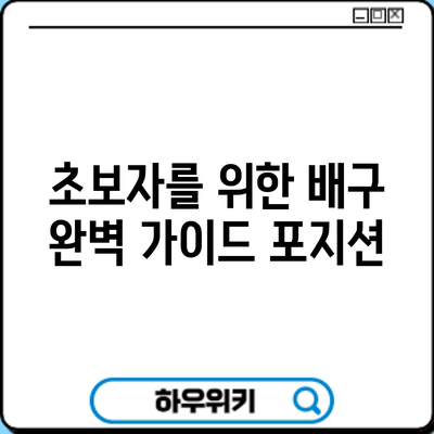 초보자를 위한 배구 완벽 가이드: 포지션