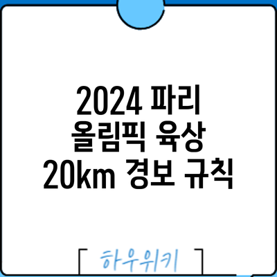 2024 파리 올림픽 육상 20km 경보: 규칙