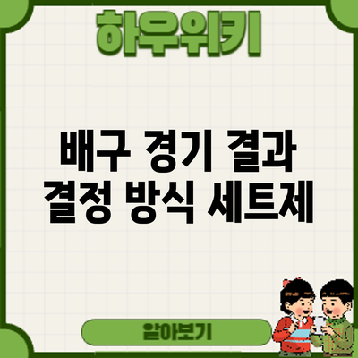 배구 경기 결과 결정 방식: 세트제