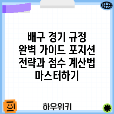 배구 경기 규정 완벽 가이드: 포지션 전략과 점수 계산법 마스터하기