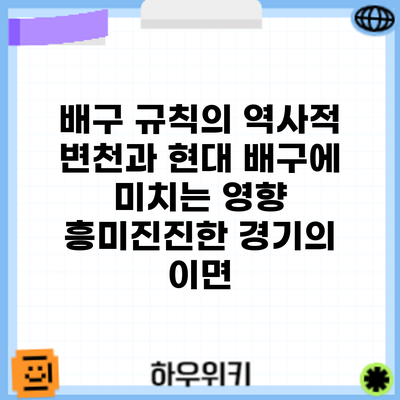 배구 규칙의 역사적 변천과 현대 배구에 미치는 영향: 흥미진진한 경기의 이면