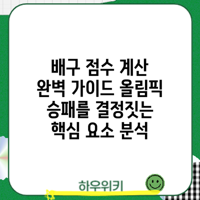 배구 점수 계산 완벽 가이드: 올림픽 승패를 결정짓는 핵심 요소 분석