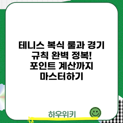 테니스 복식: 룰과 경기 규칙 완벽 정복! 포인트 계산까지 마스터하기