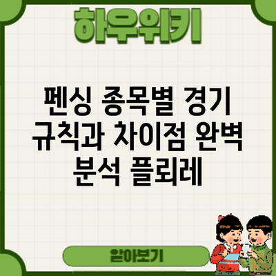 펜싱 종목별 경기 규칙과 차이점 완벽 분석: 플뢰레