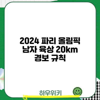 2024 파리 올림픽 남자 육상 20km 경보: 규칙