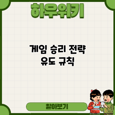 게임 승리 전략: 유도 규칙