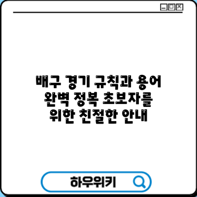 배구 경기 규칙과 용어 완벽 정복: 초보자를 위한 친절한 안내