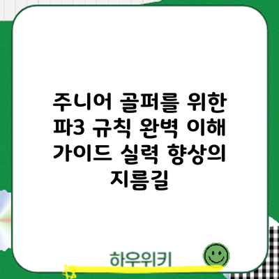 주니어 골퍼를 위한 파3 규칙 완벽 이해 가이드: 실력 향상의 지름길