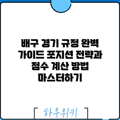 배구 경기 규정 완벽 가이드: 포지션 전략과 점수 계산 방법 마스터하기
