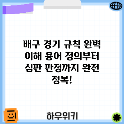 배구 경기 규칙 완벽 이해: 용어 정의부터 심판 판정까지 완전 정복!