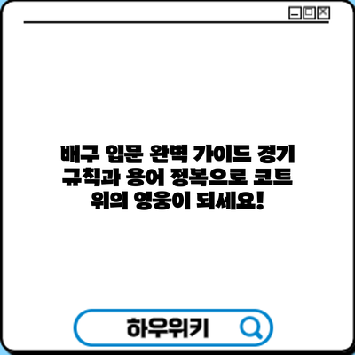 배구 입문 완벽 가이드: 경기 규칙과 용어 정복으로 코트 위의 영웅이 되세요!