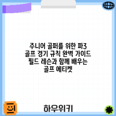 주니어 골퍼를 위한 파3 골프 경기 규칙 완벽 가이드: 필드 레슨과 함께 배우는 골프 에티켓