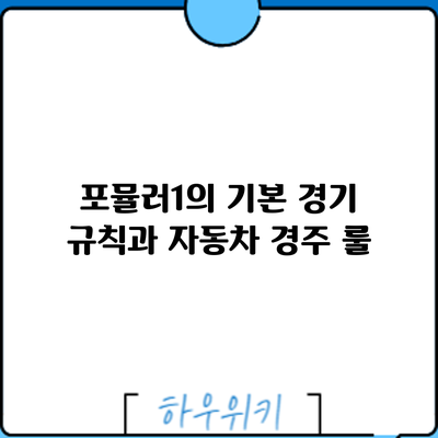 포뮬러1의 기본 경기 규칙과 자동차 경주 룰