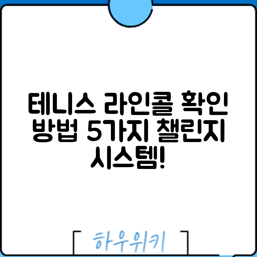 테니스 챌린지 시스템의 라인콜 확인 방법 5가지