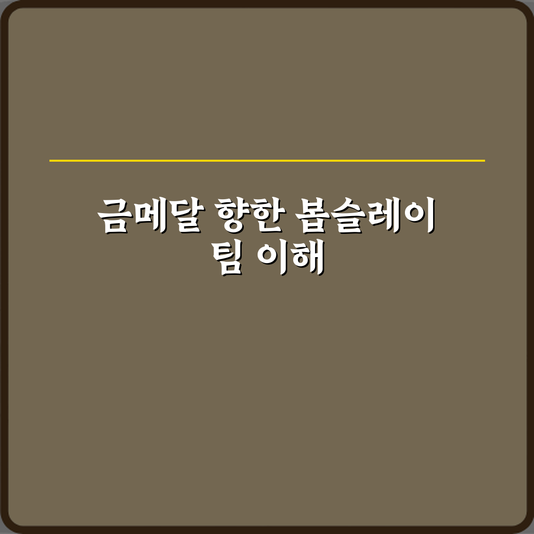 동계스포츠 봅슬레이 팀 구성과 출발 규칙, 금메달을 향한 7가지 비결