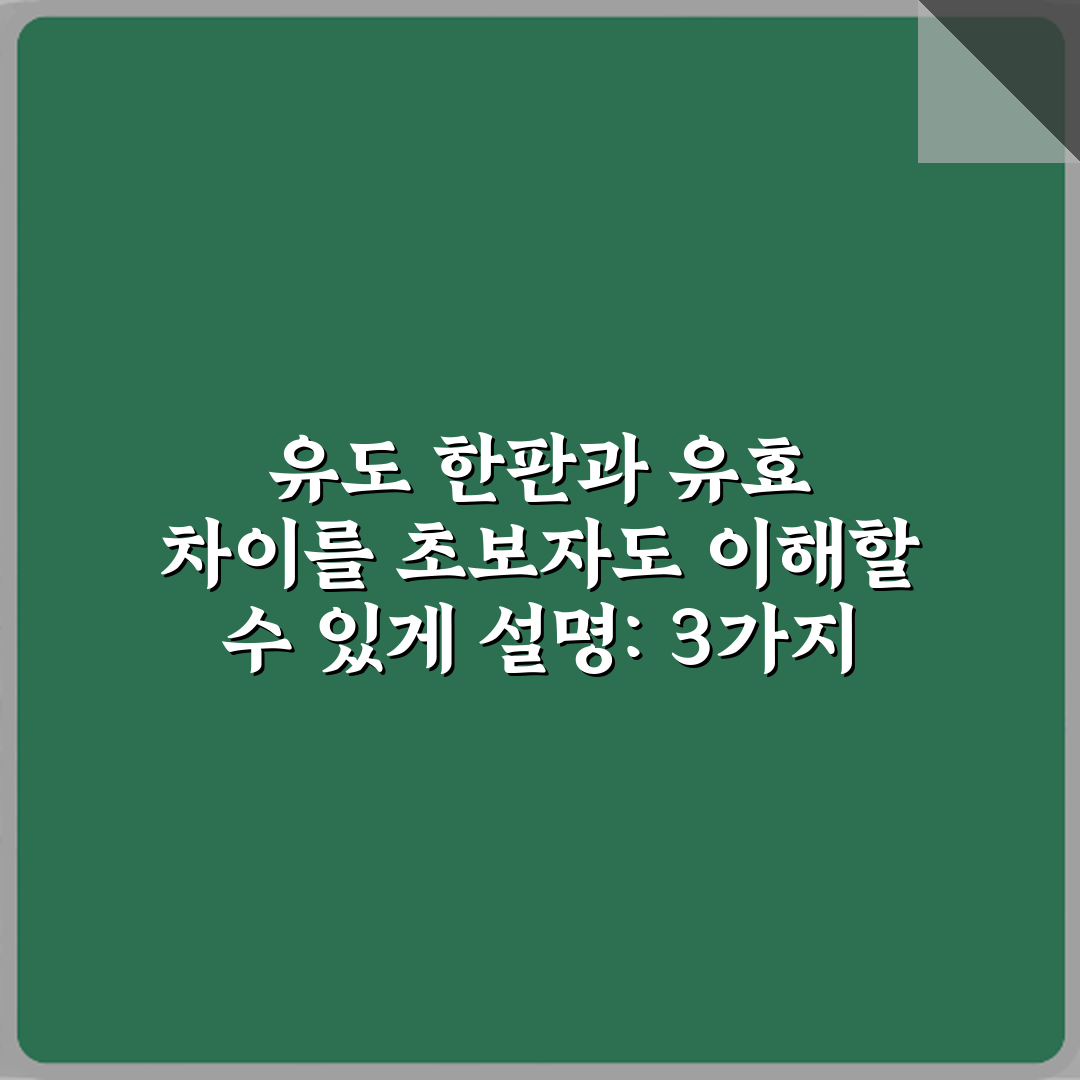 유도 한판과 유효 차이를 초보자도 이해할 수 있게 설명: 3가지 핵심 비법