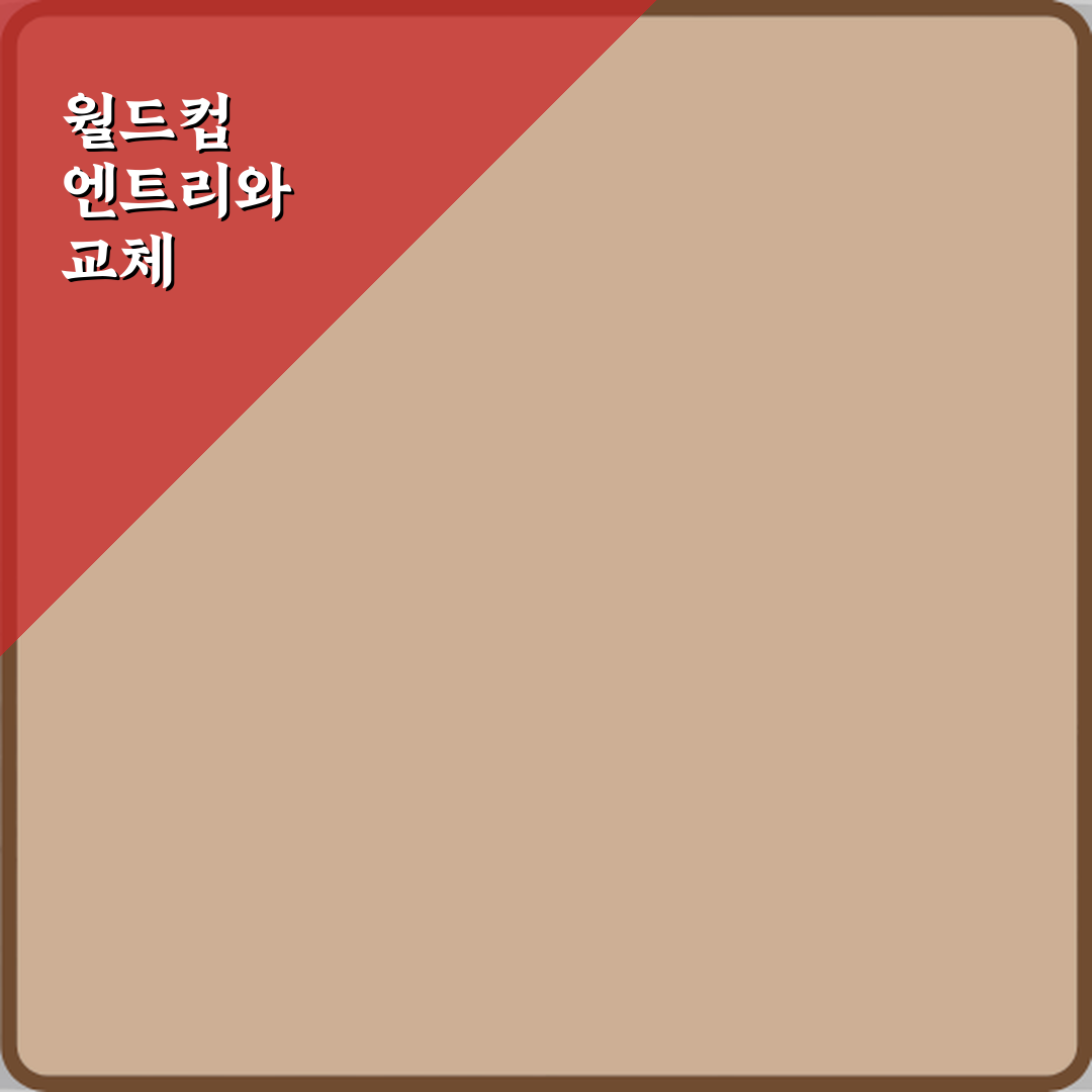 월드컵 본선 엔트리 인원과 교체 규칙 최신 기준 심층분석 7단계